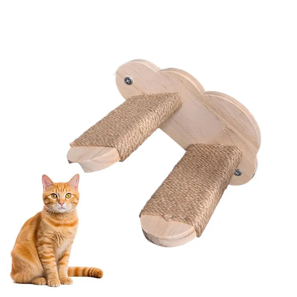 Cat Steps for Wall Solid Wood Wall Floating Cat Stairway Safe Elegant Kitten Shelves Perches for Bedroom Living Room Indoor Use Peaceful Pleasures Health and Wellness Two ladders CN