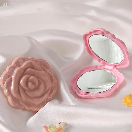 Retro Rose Double-Sided Folding Pocket Compact Mirror Compact Pocket Mirror Peaceful Pleasures Health and Wellness