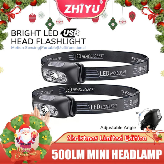 500 Lumen LED Headlamp USB Rechargeable Motion Sensor LED Headlamp Oasis Select