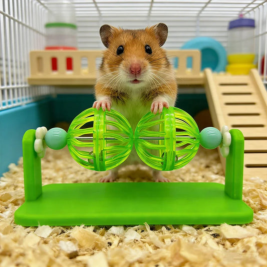 Hamster Rotating Bell Ball Toy | Cage Enrichment for Dwarf & Syrian Small Animal Toy Peaceful Pleasures Health and Wellness