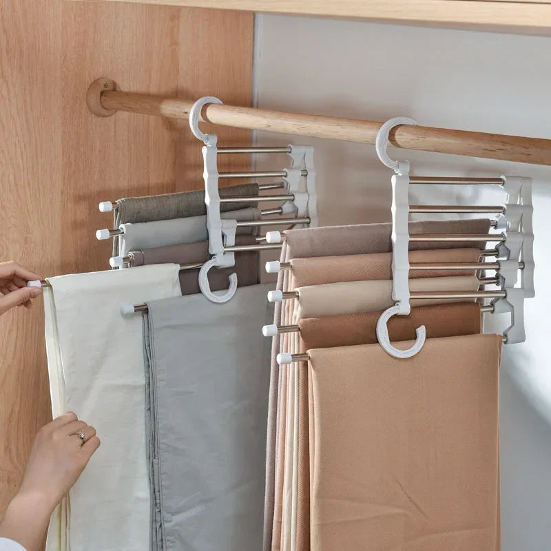 5-in-1 Multi-function Magic Pants Hanger Stainless Steel Foldable
