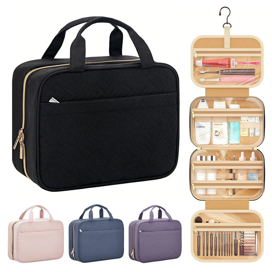 Large Hanging Travel Toiletry Bag – Waterproof Double Layer Hanging Toiletry Bag Peaceful Pleasures Health and Wellness