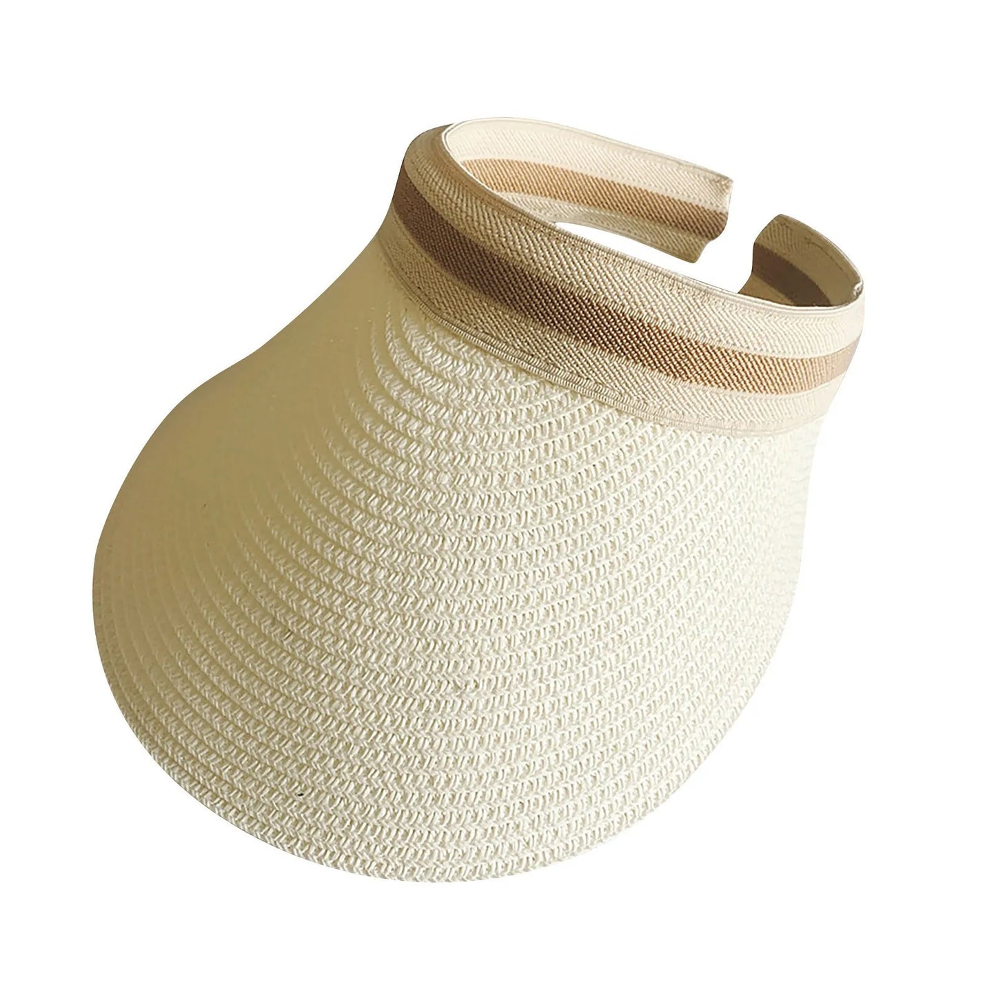 Cycling Caps Wide Straw Visors Sun Visor Hats For Women Foldable Beach Visors Summer Roll Up Ponytail Beach Camping Photo Hat Peaceful Pleasures Health and Wellness White