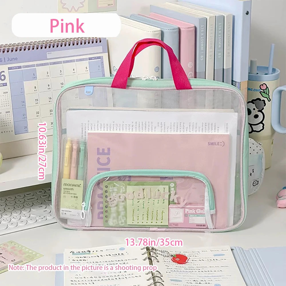 Horizontal Subject Classification Bag Student Hand-held Multi-layer