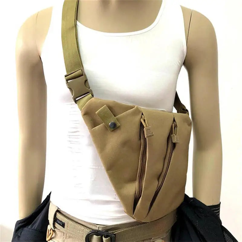 Outdoor Cycling Crossbody Bag Multi Functional Tactical Chest Bag Mountaineering Army Fans Chest Hanging Bag Men's Shoulder Bag Peaceful Pleasures Health and Wellness