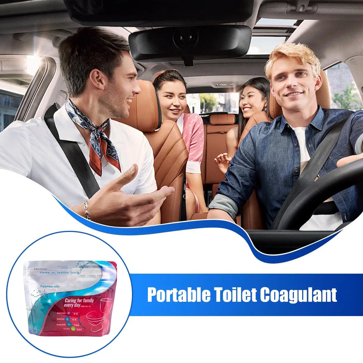 Portable Toilet Powder – Urine Solidifier & Deodorizer 30 Pack Portable Toilet Powder Peaceful Pleasures Health and Wellness