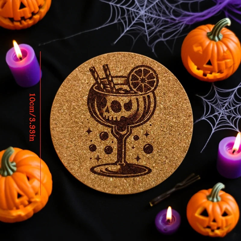 Halloween Cocktail Cork Coasters Set of 4 | Party Home Decor