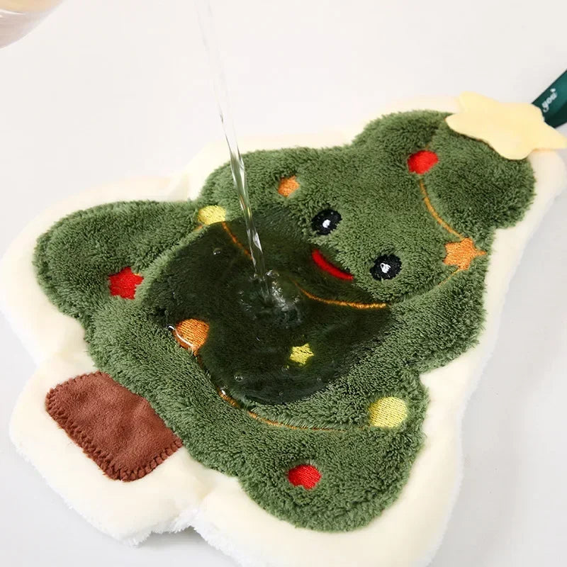 Christmas Style Hanging Kitchen and Bathroom Hand Towel Home Absorbent Quick Drying Small Towel Creative Cloth Peaceful Pleasures Health and Wellness