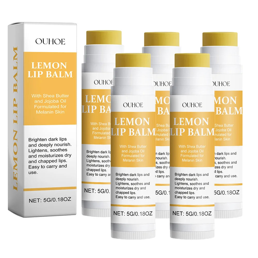 Lemon Ginger Lip Balm Turmeric Dark Melanin Remove Mask Gloss Oil Exfoliating Clean Improve Dullness Moisturizer Lip Balm Care Peaceful Pleasures Health and Wellness 5pcs