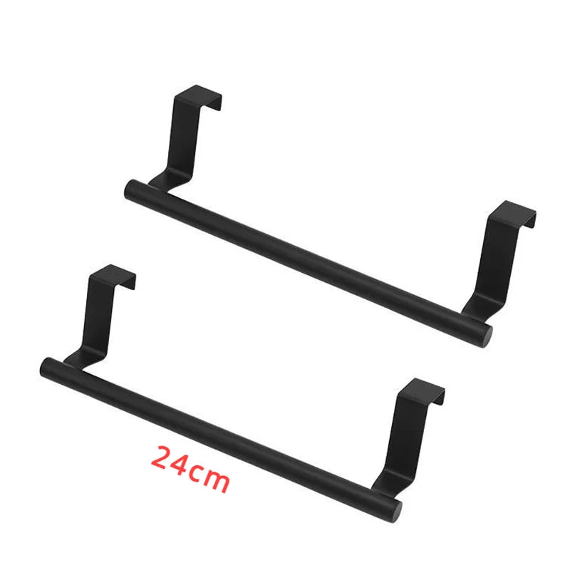 Over Cabinet Door Towel Rack | Punch-Free Steel Hanger Cabinet Door Towel Rack Peaceful Pleasures Health and Wellness S 2Pcs