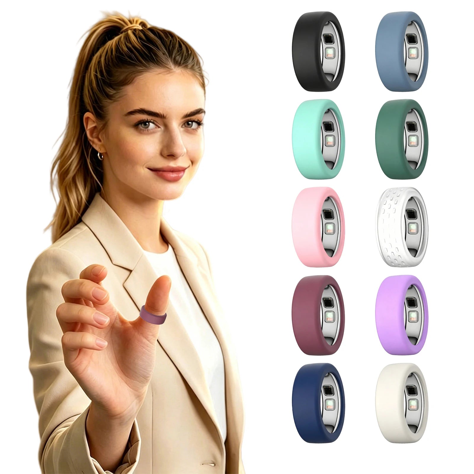 For Oura Ring 5 Scratch Proof Smart Rings Sleeve Multifunctional Shockproof Rings Bumper Covers for Daily Life Gym Workout Peaceful Pleasures Health and Wellness