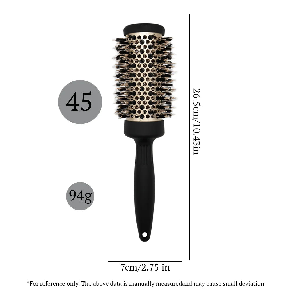 Ceramic Round Barrel Comb – 5 Sizes, Heat Resistant Styling Tool