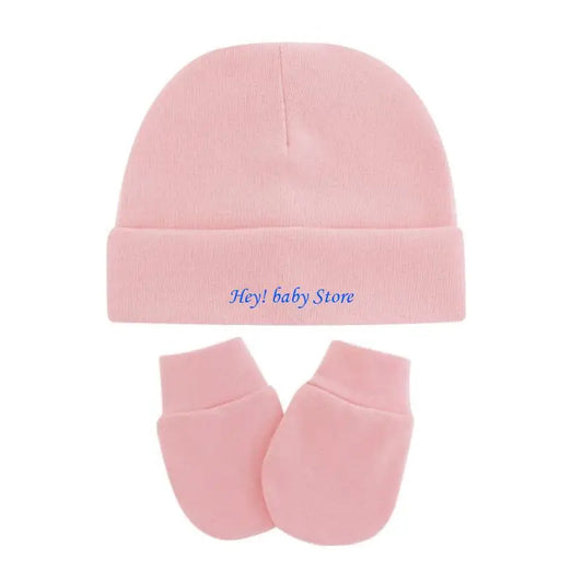 Baby Hat & No-Scratch Mittens Set | Soft Knit Turban Beanie Baby Hat & Mittens Set Peaceful Pleasures Health and Wellness