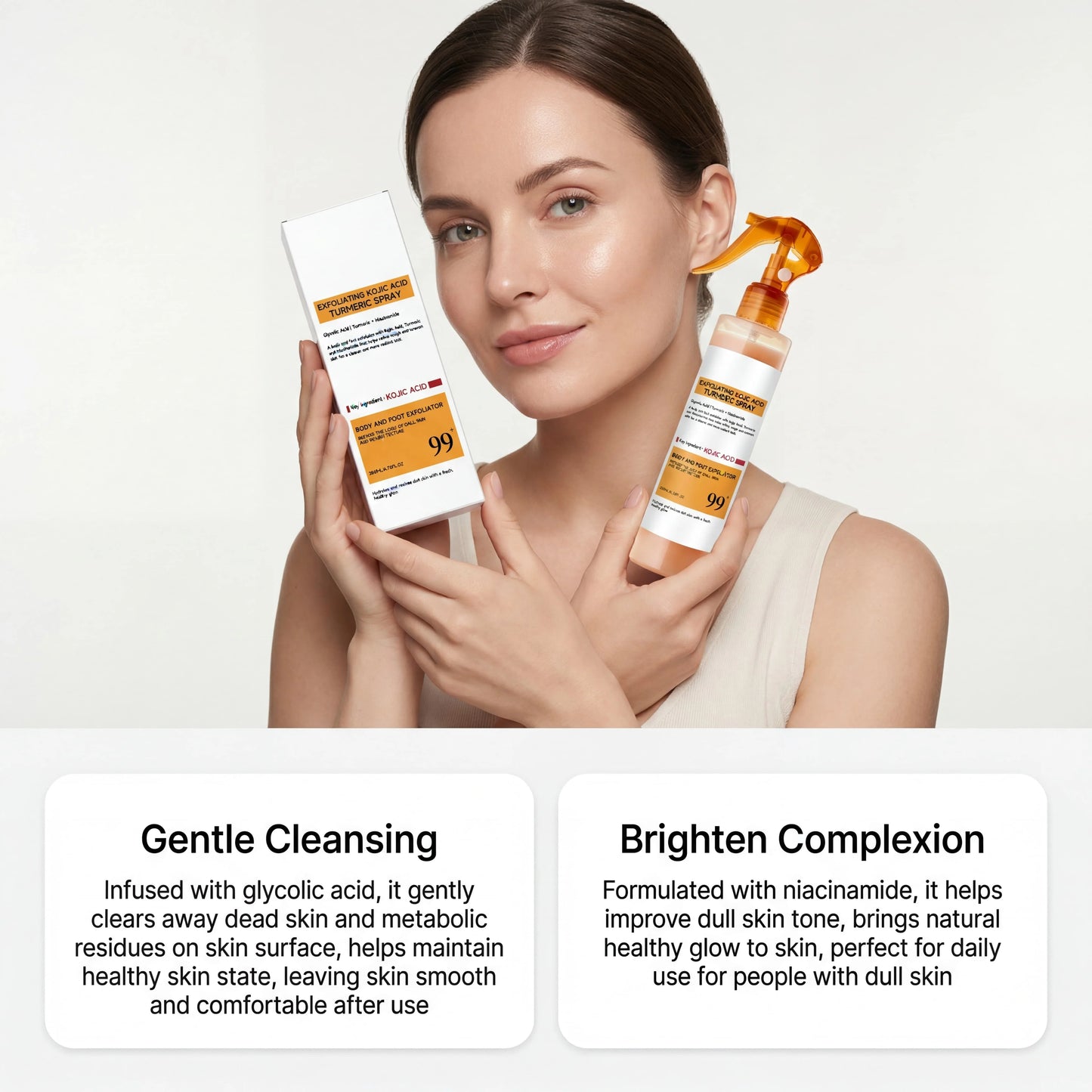 Kojic Acid Turmeric Exfoliating Brightening Spray Serum 200ml