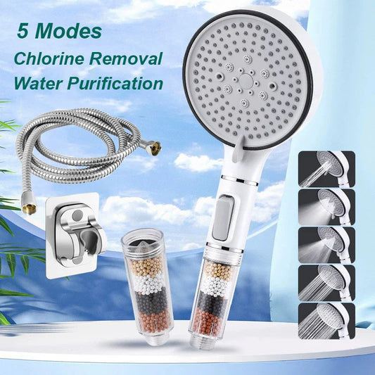 5-Mode Handheld Shower Head with Filter & Stop Button Handheld Shower Head Oasis Select