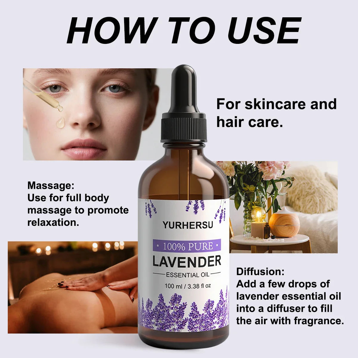 100% Pure Lavender Essential Oil – Aromatherapy & Skin Care