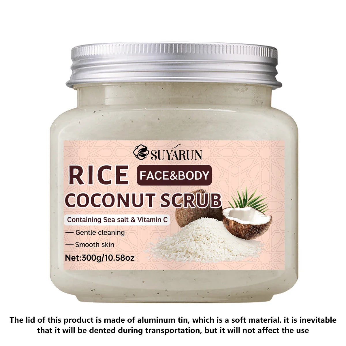 SUYARUN Rice & Coconut Brightening Exfoliating Face Body Scrub
