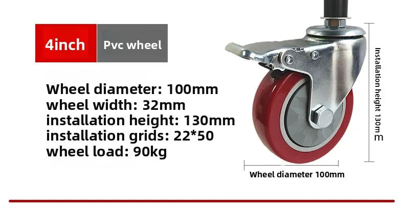 3/4/5" Polyurethane Swivel Caster Wheels with Lock & Ball Bearing