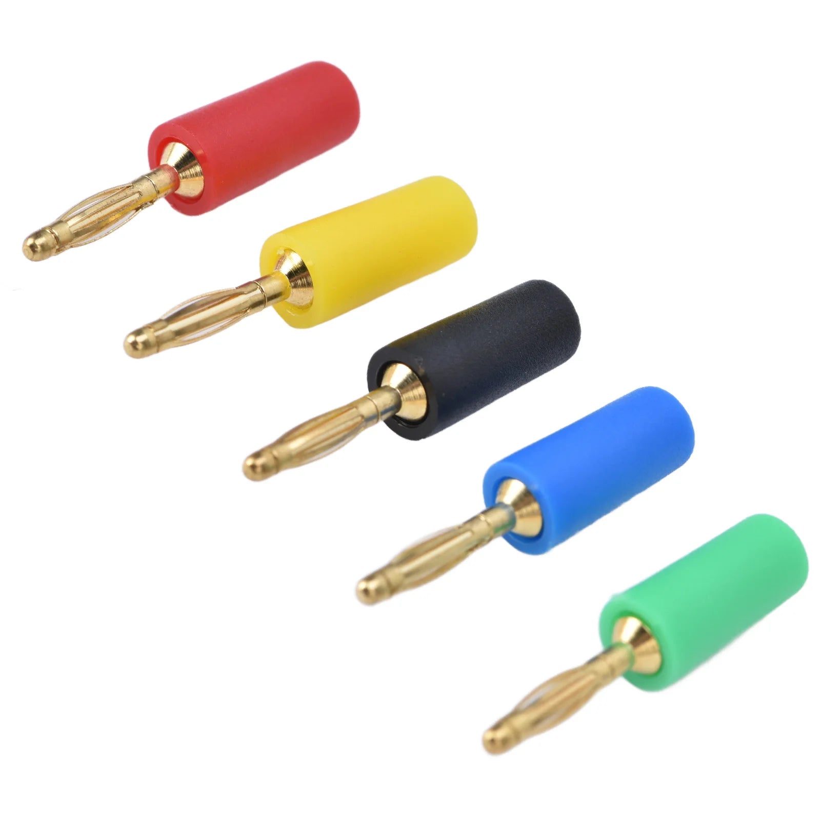 Bananas Connector Gold Plated Copper Easy Installation Banana Plug Good Electrical Conductivity Various Colours for Connection Peaceful Pleasures Health and Wellness