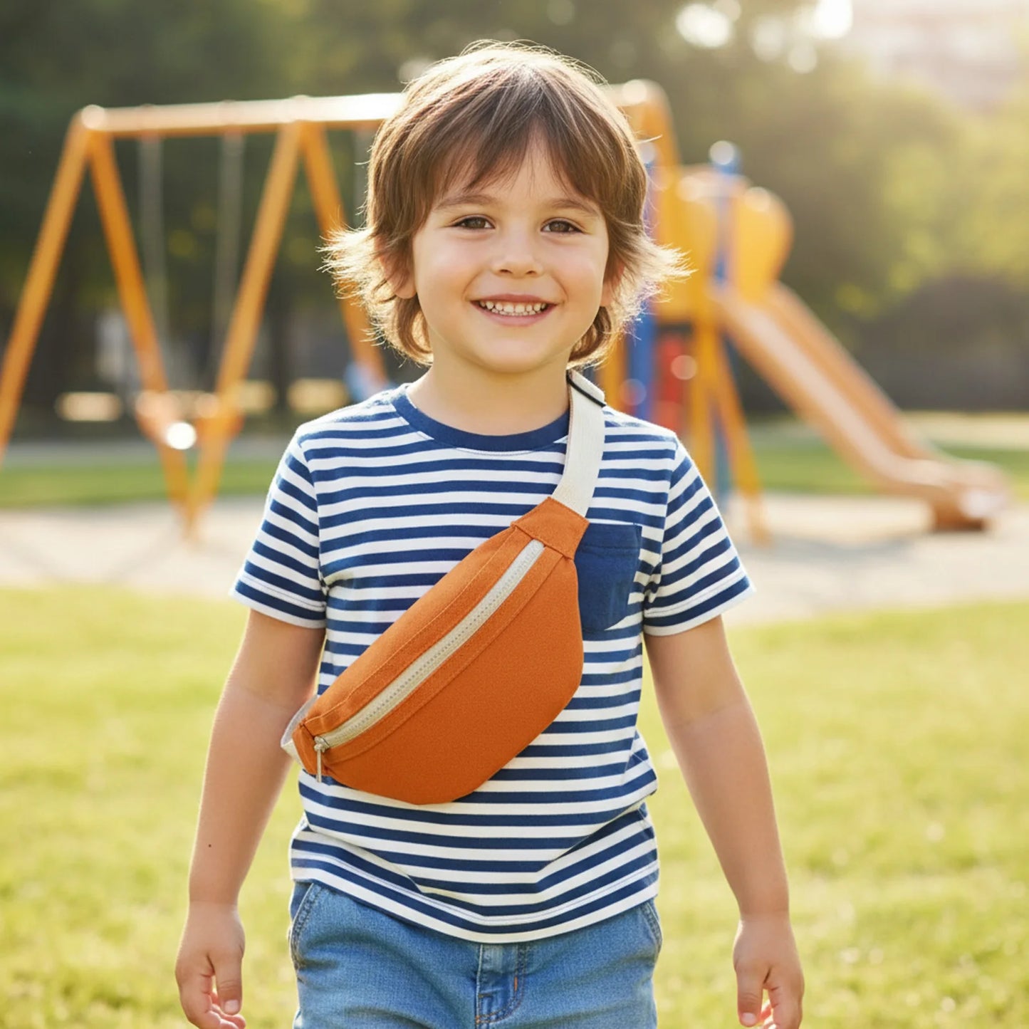 Kids Waist Bag Lightweight Polyester School Outdoor Travel Bag with Adjustable Strap Crossbody Chest Pack for Boys and Girls Peaceful Pleasures Health and Wellness