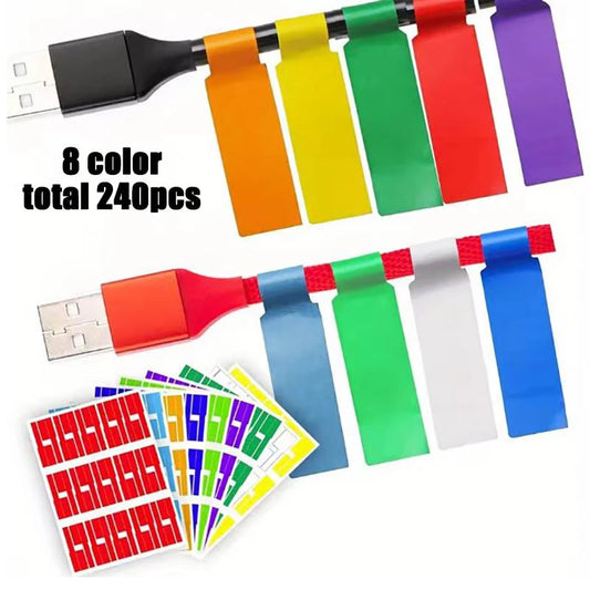 240pcs Waterproof Cable Labels | 9-Color Self-Adhesive Wire Tags Cable Labels Peaceful Pleasures Health and Wellness