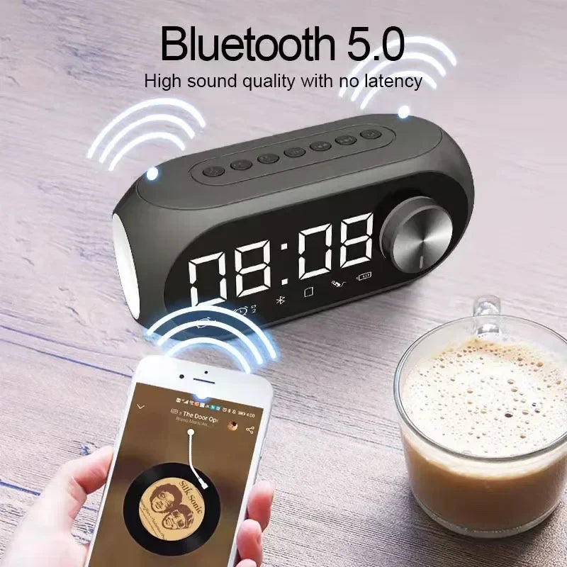 AyeBeau Bluetooth Speaker Alarm Clock FM Radio – Portable S8