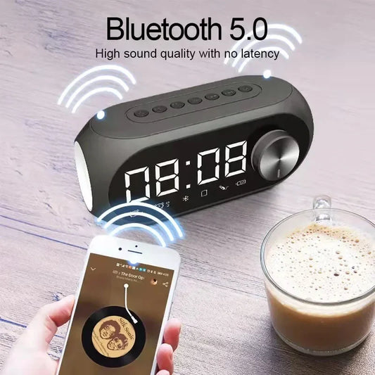 AyeBeau Bluetooth Speaker Alarm Clock FM Radio – Portable S8 Bluetooth Alarm Clock Speaker Oasis Select