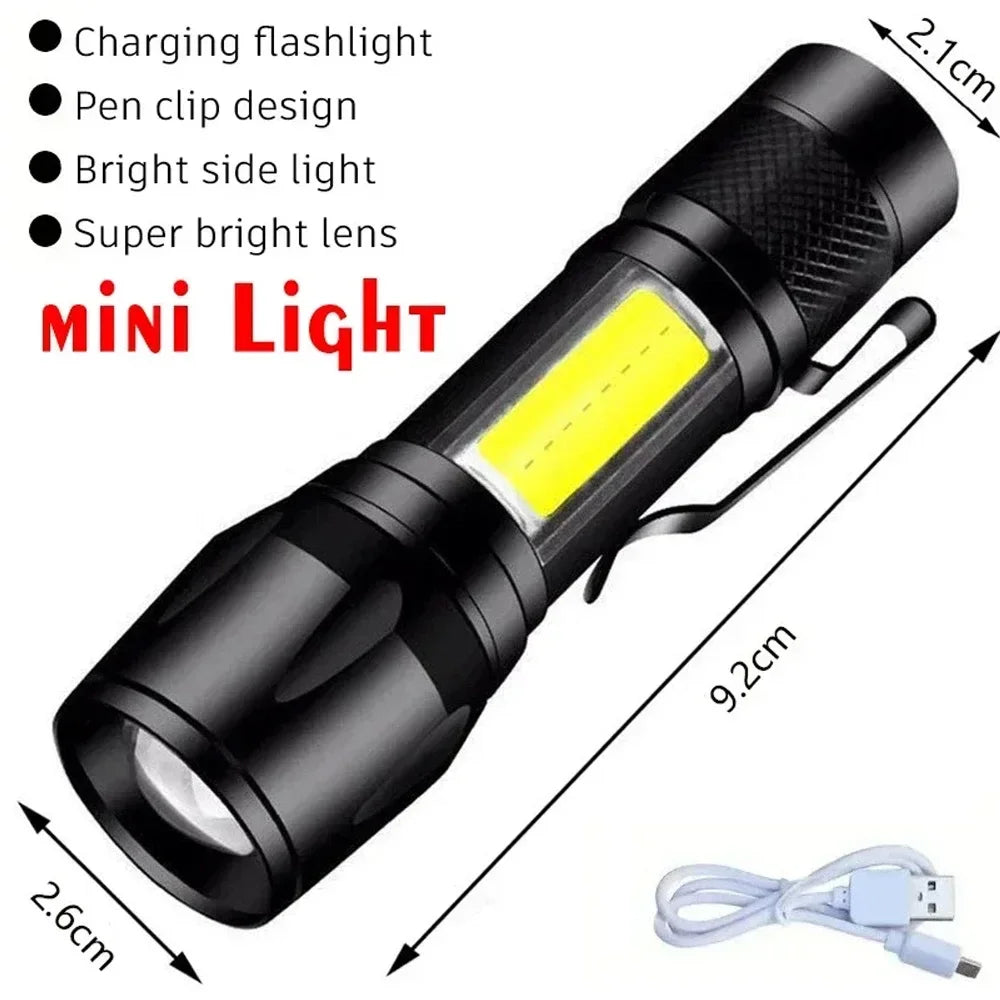 Ultra Bright Zoomable LED Tactical Flashlight | USB Rechargeable
