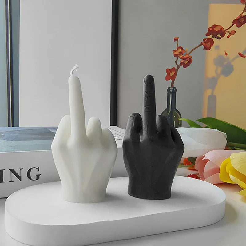 1pc Universal Creative Candles Middle Finger Shaped Gesture Scented Candles Durable Funny Quirky Gifts Home Decoration Ornaments Peaceful Pleasures Health and Wellness