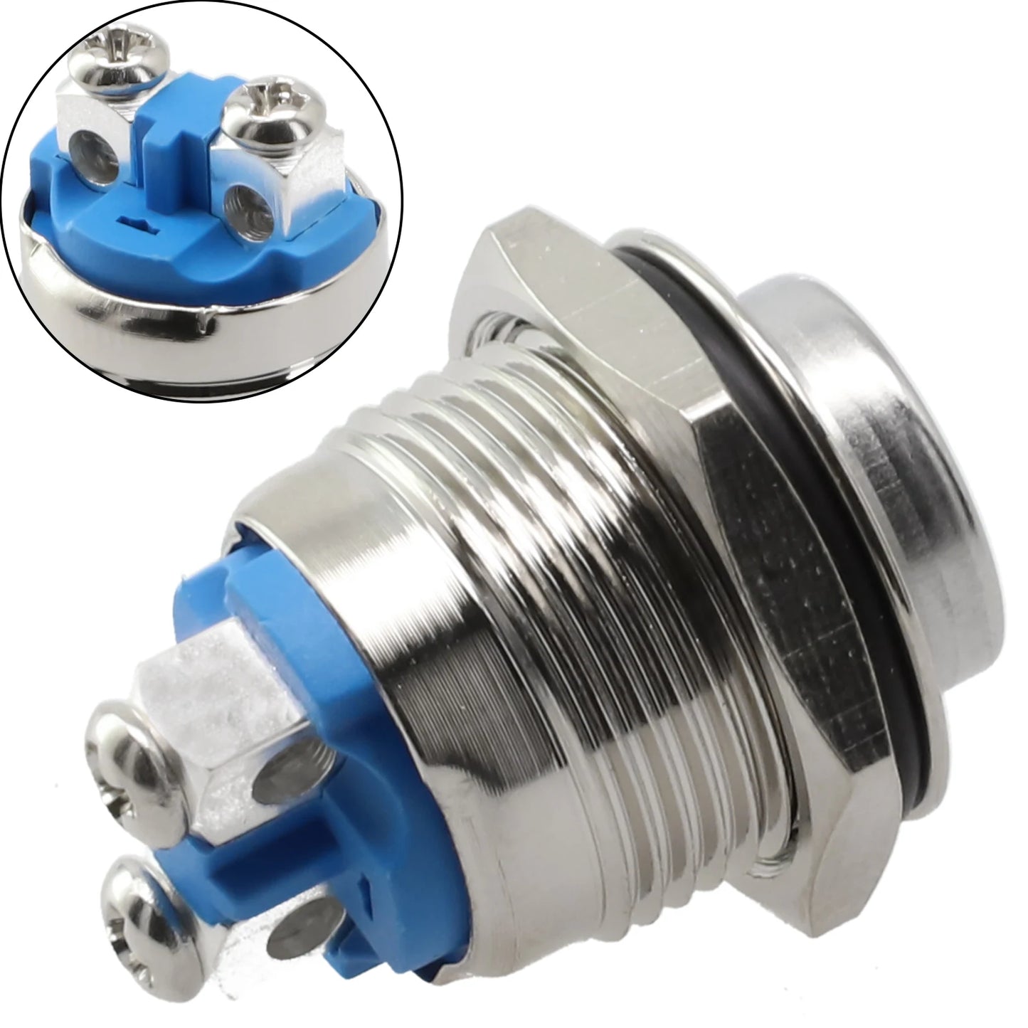 12V Metal Waterproof Push Button Momentary NO Switch Start Flat Head