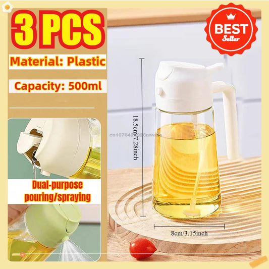 2-in-1 Oil Sprayer & Dispenser Bottle – 500ml Kitchen Spray Oil Spray Bottle Oasis Select