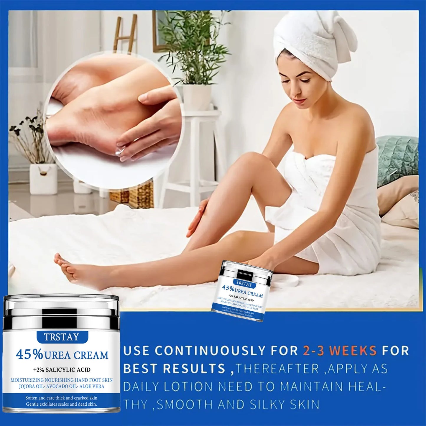 Urea Cream 45% Plus 2% Salicylic Acid, Callus Remover Foot Moisturizer Hand Foot Cream For Dry Cracked Feet from Toes to Heels E Peaceful Pleasures Health and Wellness