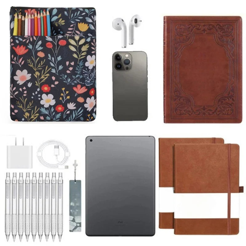 Book Sleeve with Zipper – Washable Fabric Book Cover Protector