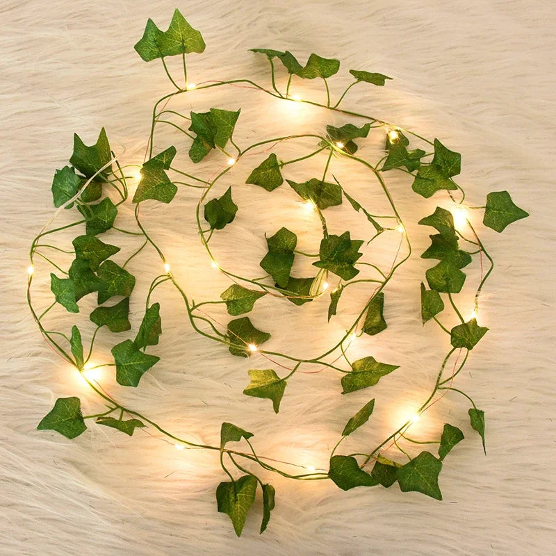 Ivy Vine LED String Lights Silk Leaf Garland 2M 5M 10M