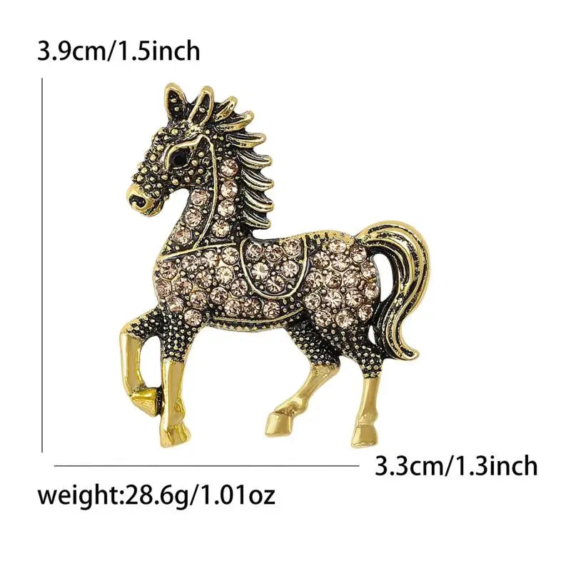 Enamel Horse Brooch | Vintage Zodiac Lapel Pin for Men & Women