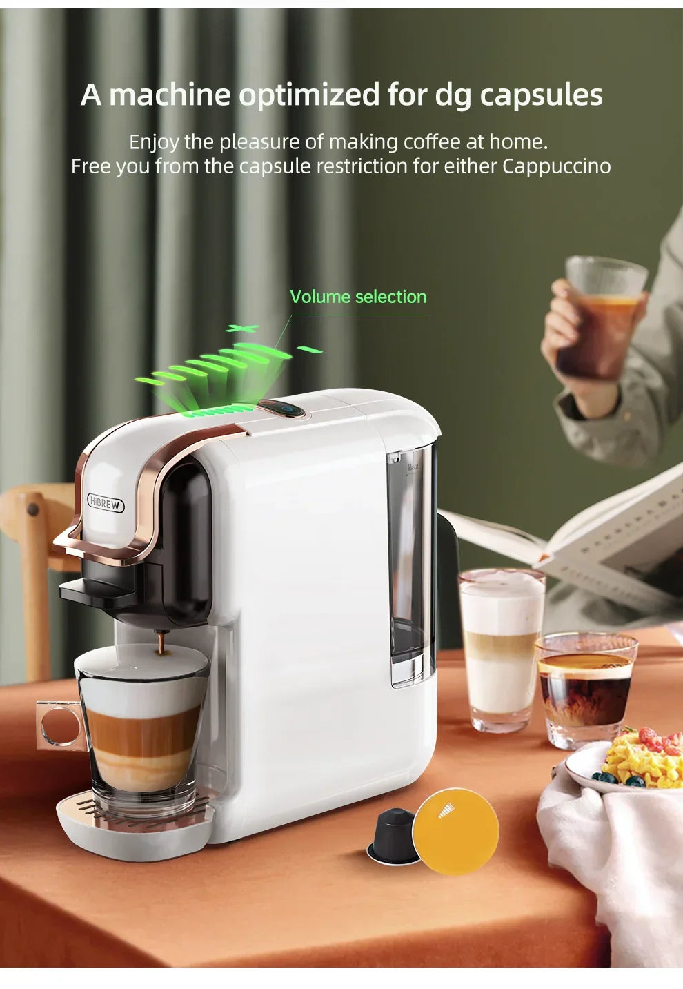 HiBREW Multiple Capsule Coffee Machine 5 in 1 | 20 Bar Coffee Machines Peaceful Pleasures Health and Wellness