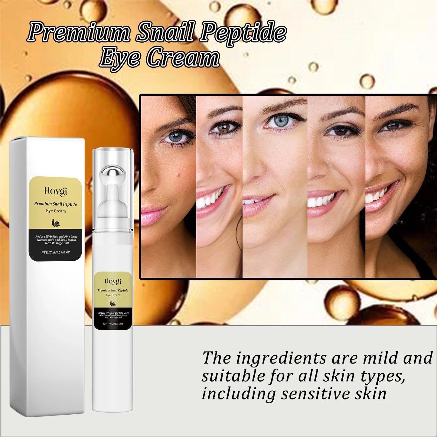 Snail Peptide Eye Cream Roller – Dark Circles & Puffiness