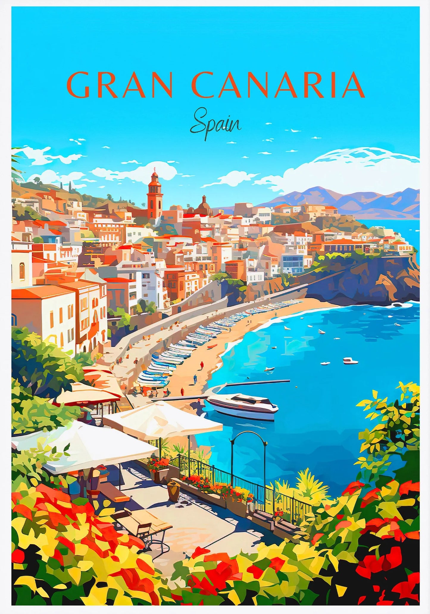 Spain Travel Poster Canvas Print | Barcelona Madrid Granada Wall Art Canvas Wall Art Peaceful Pleasures Health and Wellness CJ51136 20x30cm Unframed