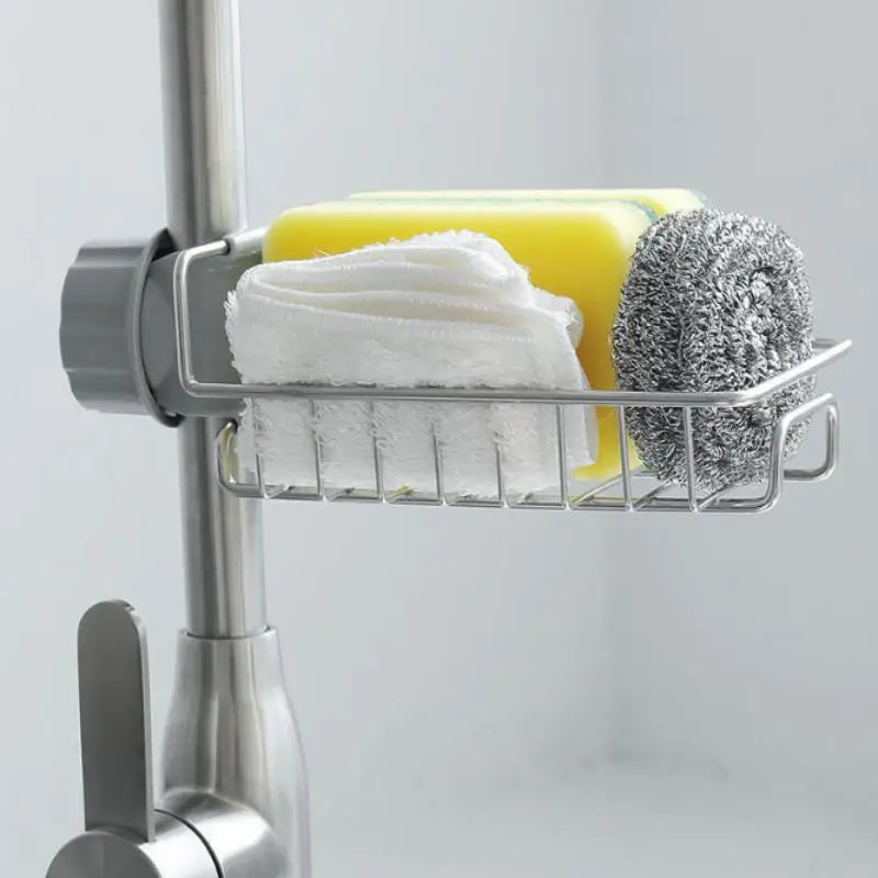 Stainless Steel Kitchen Sink Organizer Faucet Caddy | Soap Storage