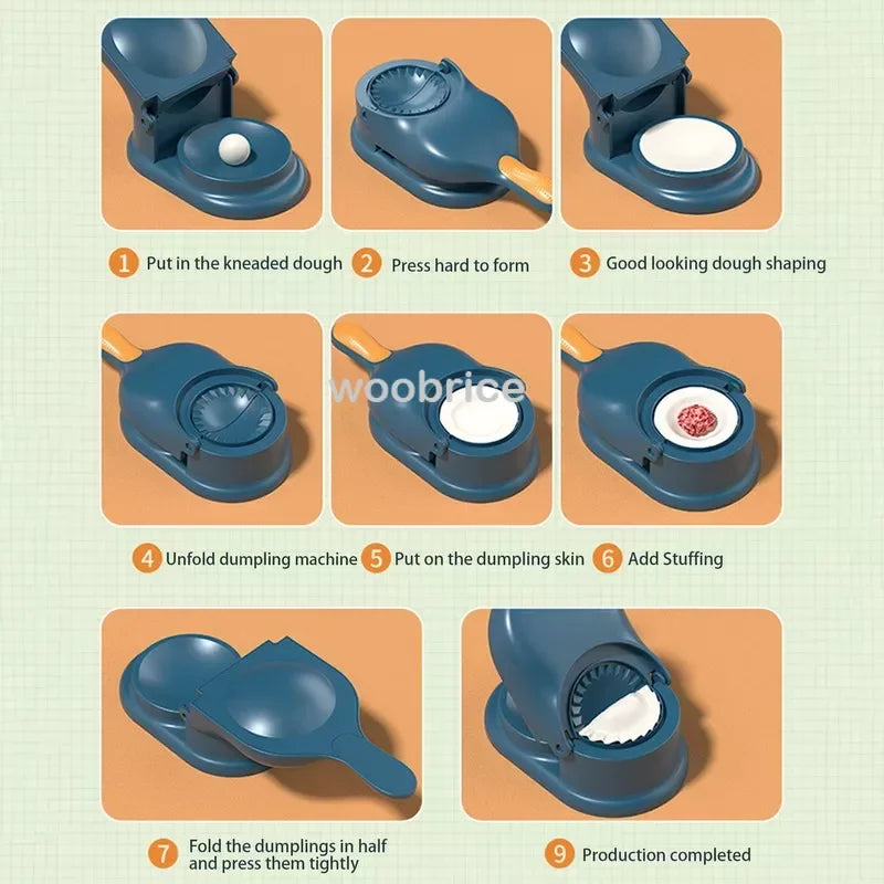 2-in-1 Dumpling Maker Kit – Wrapper Presser & Ravioli Mold