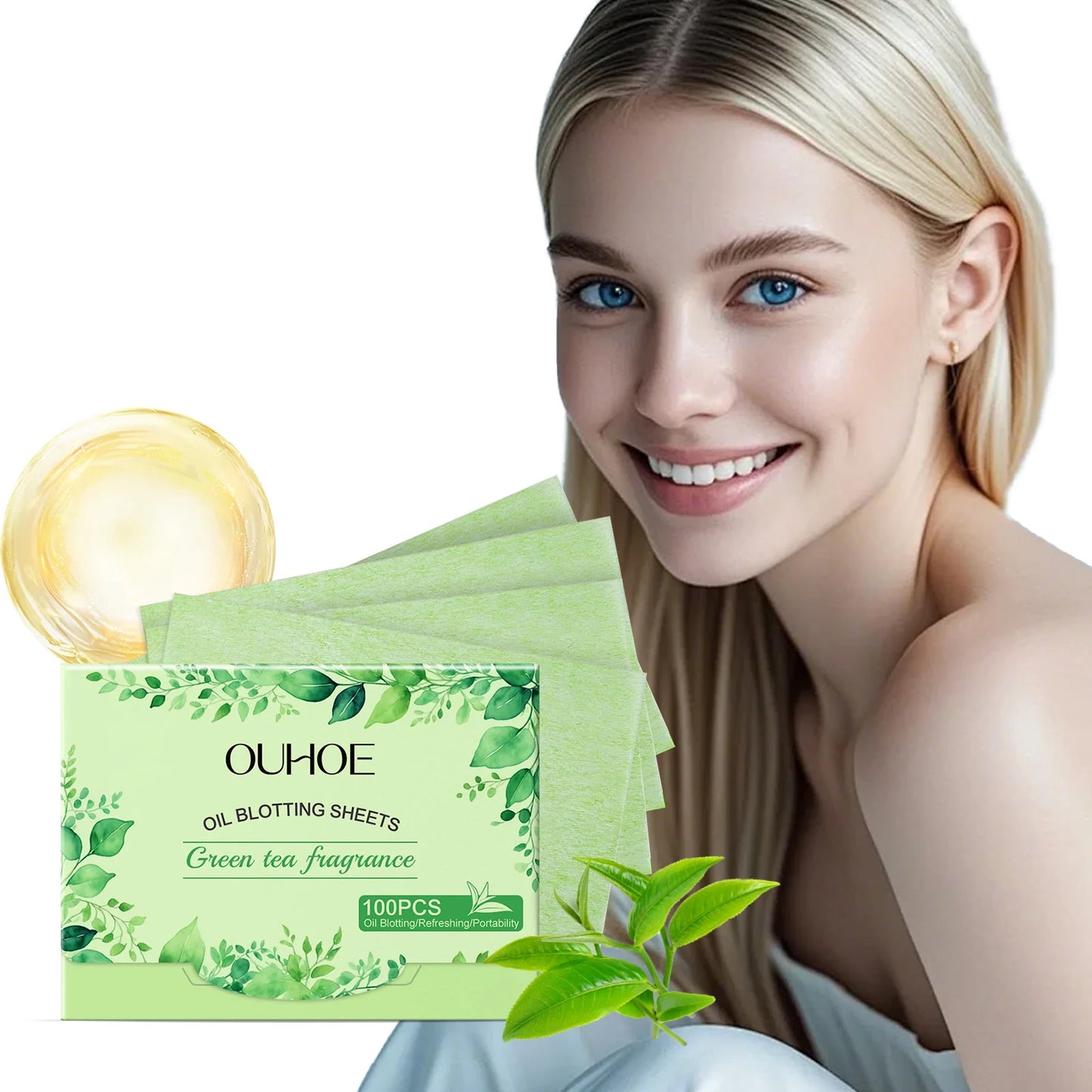 Green Tea Oil Blotting Sheets 100 Pcs – Oily Skin Control
