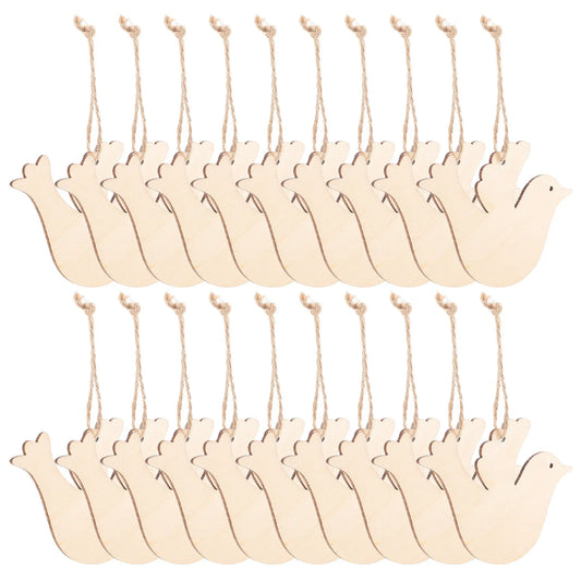 20Pcs Unfinished Wooden Bird Cutouts DIY Craft Embellishments with Twine Pre-Drilled Holes for Christmas Home Decor Wedding Tags Peaceful Pleasures Health and Wellness other