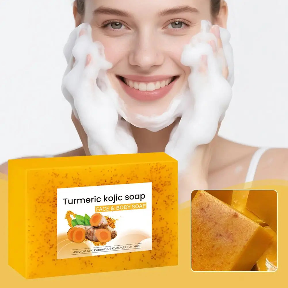 Turmeric Soap Lemon Acids Handmade Soap Kojic acid soap Natural Skincare Bar for Moisturizing And Exfoliating Body And Face Peaceful Pleasures Health and Wellness