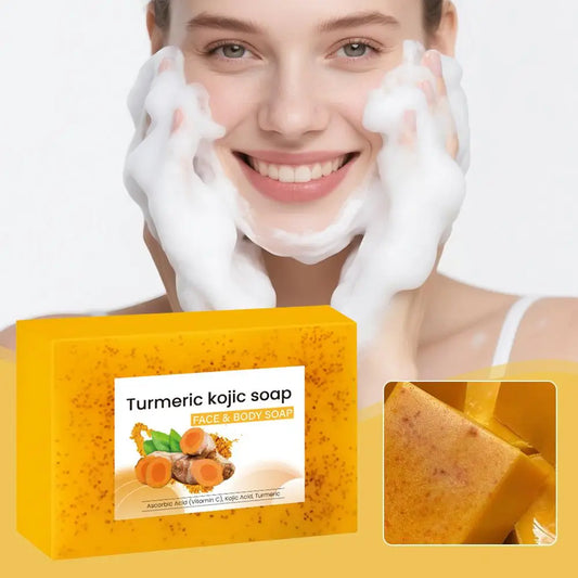 Turmeric Soap Lemon Acids Handmade Soap Kojic acid soap Natural Skincare Bar for Moisturizing And Exfoliating Body And Face Peaceful Pleasures Health and Wellness