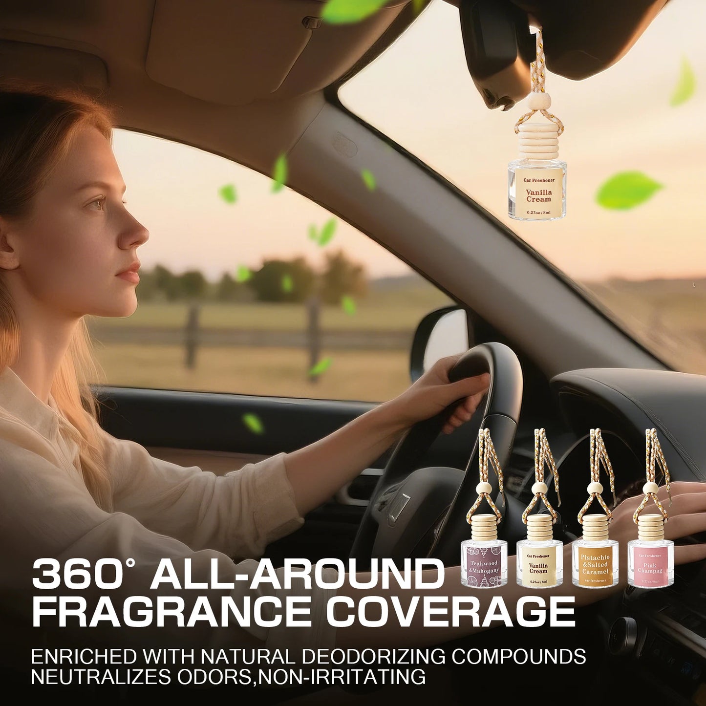 4 Pcs Car Air Freshener Set with Long-Lasting Scent