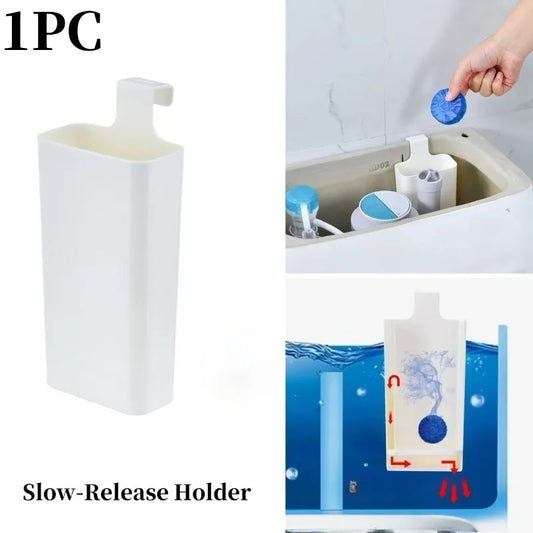 Toilet Tank Solid Dispenser – Reusable, No-Electricity Cleaner Toilet Tank Dispenser Peaceful Pleasures Health and Wellness white-1pc 1