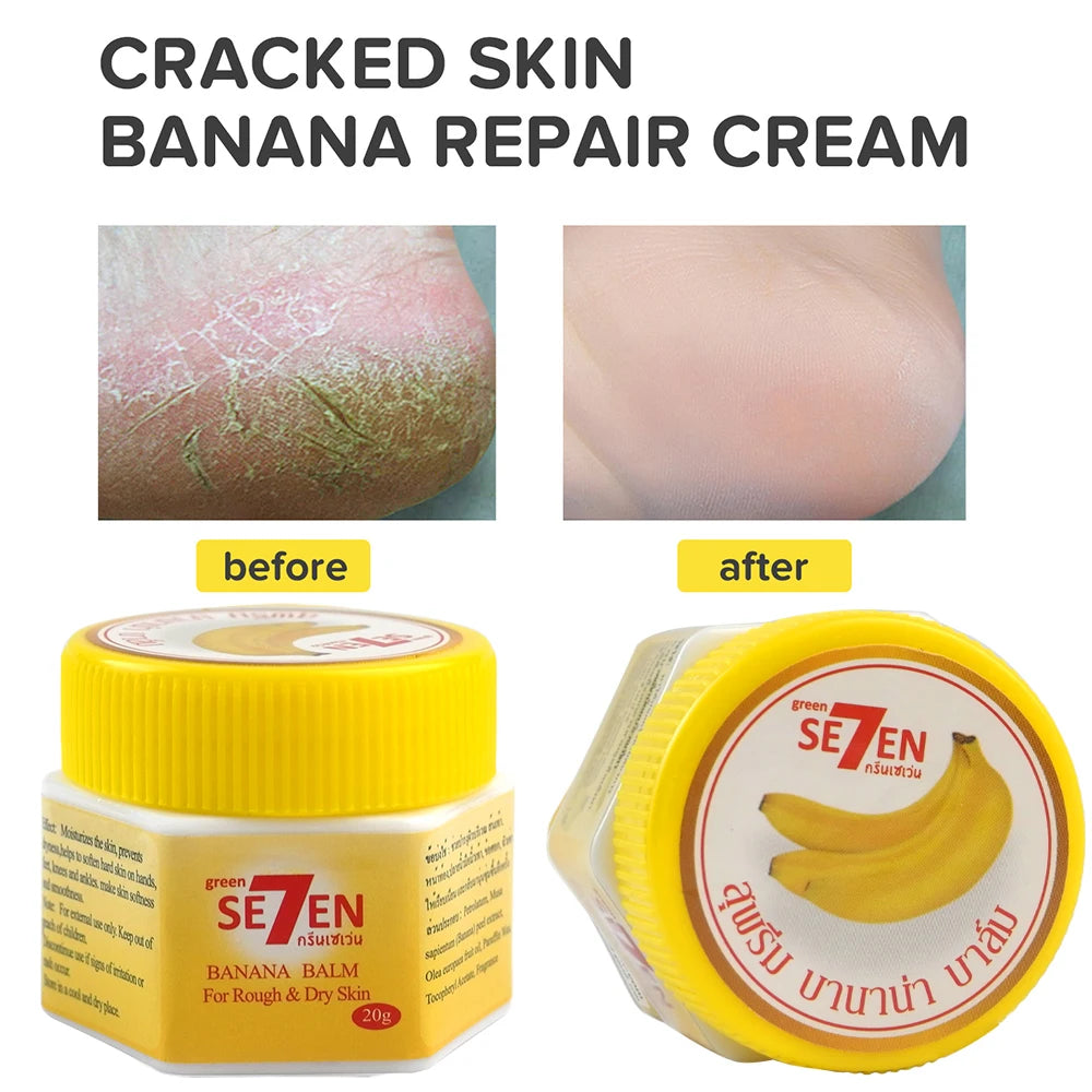 Ultra Moisturizing & Cracked Heel Care With Banana Extract For Dry, Rough Feet Overnight Renewal 20g/bottle Peaceful Pleasures Health and Wellness