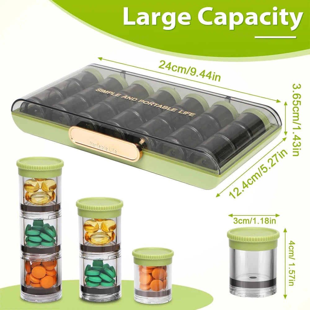 7-Day Pill Organizer | 21 Compartments, 3x Daily, BPA-Free Weekly Pill Organizer Peaceful Pleasures Health and Wellness