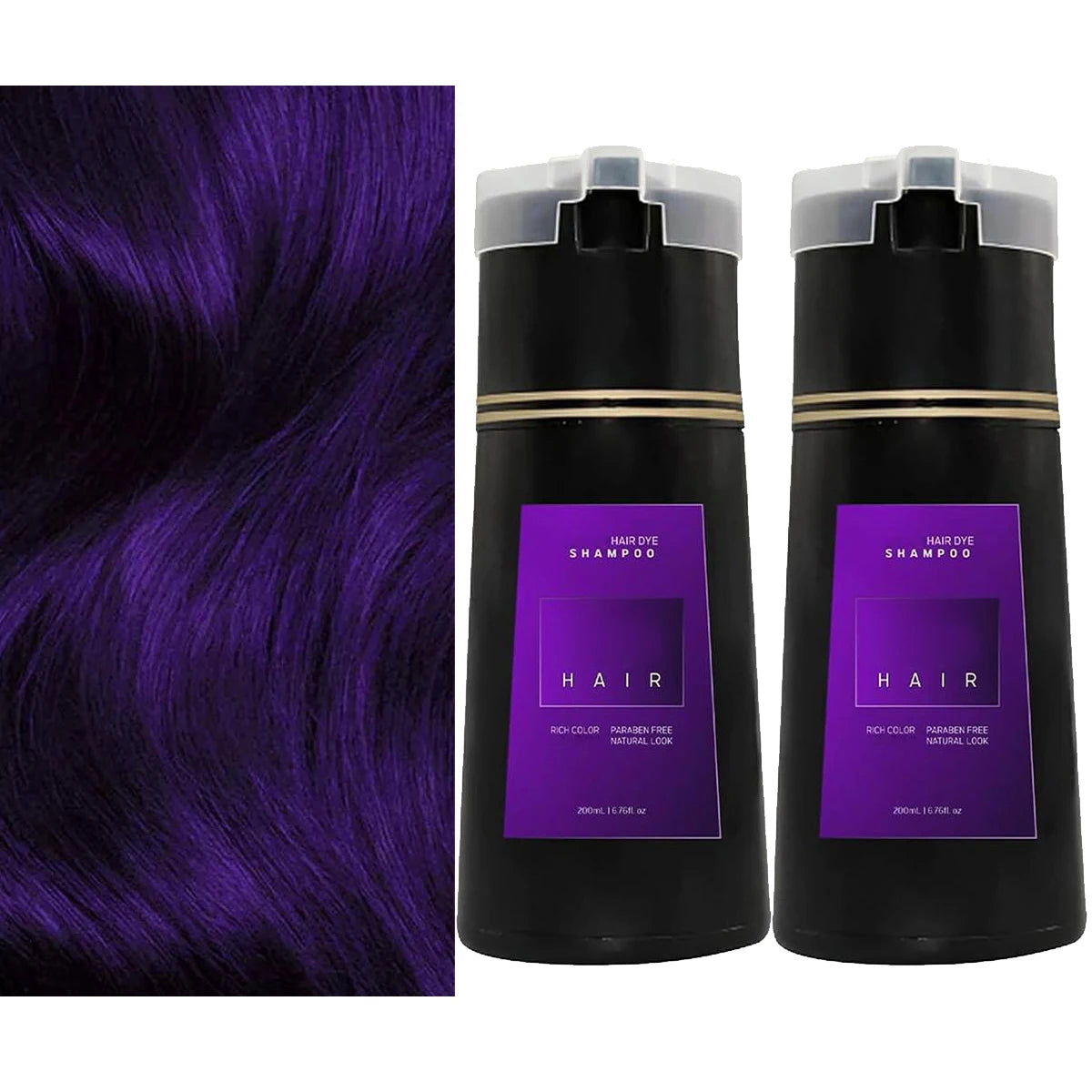 Gray Hair Color Shampoo – Long-Lasting Dye in Minutes Peaceful Pleasures Health and Wellness 2pcs-purple