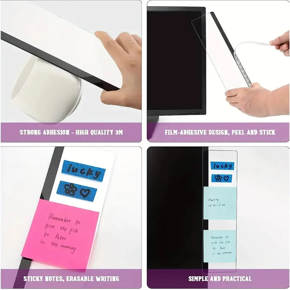 Monitor Memo Board Clip – Acrylic Note & Card Holder for Desk